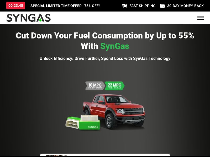 SynGas OBD Fuel Saver - DTC [US] (Social,Banner,Native,Push,SEO,Search,Brand Bidding) - CPA