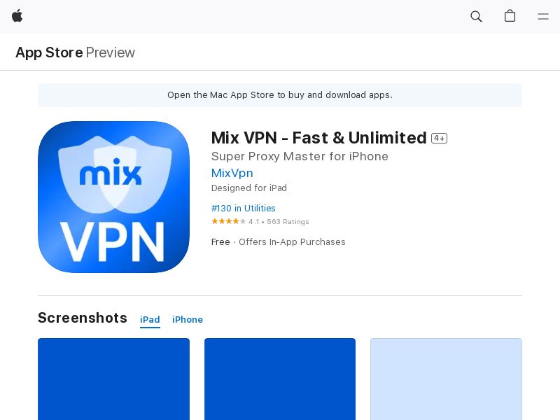 Mix VPN - Fast & Unlimited - CPT - iOS