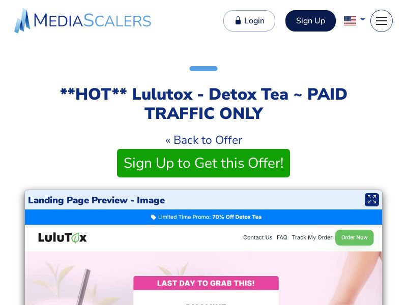 Lulutox - Detox Tea ~ PAID TRAFFIC ONLY {+Advertorial, DTC, Multi-Lang, Alt-Landers} (Event Tracking) [US, DE, CA, AU, UK, FR, IL, +232 More]