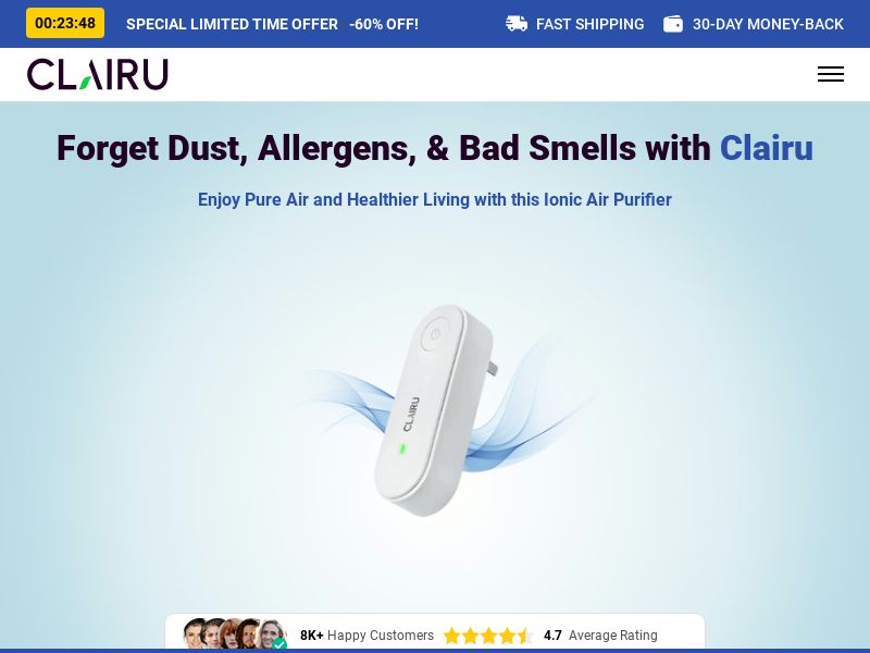Air Purifier - Clairu - CTC $39.95 - CPS | Int'l