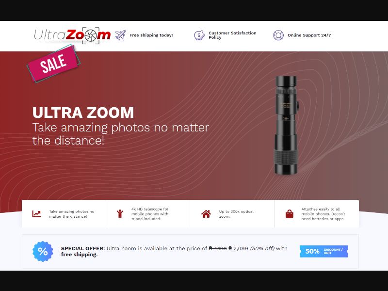 [WEB+MOB] Ultra Zoom Monocular /International (112 GEOs) CPS *FB/TikTok/Google/Taboola Pixel*