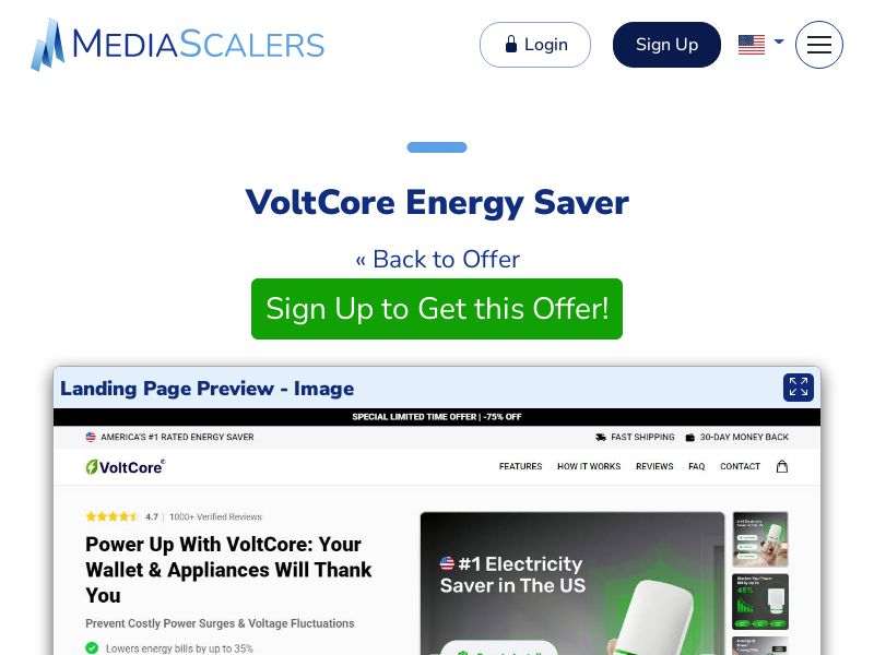 VoltCore Energy Saver {+Advertorial, DTC, Alt-Landers} (Event Tracking) [US, DE, CA, AU, UK, FR, IL, +232 More]