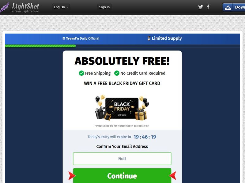 TrendnDaily (Social) - Black Friday Gift Card - CPL | US