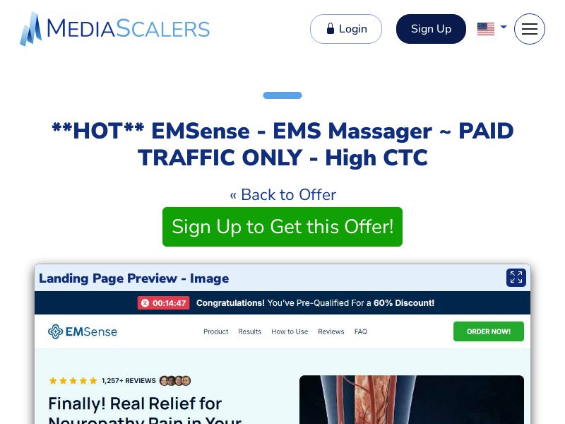EMSense - EMS Massager ~ PAID TRAFFIC ONLY - High CTC {+Advertorial, DTC, Multi-Lang, Alt-Landers} (Event Tracking) [US, DE, CA, AU, UK, FR, IL, +232 More]