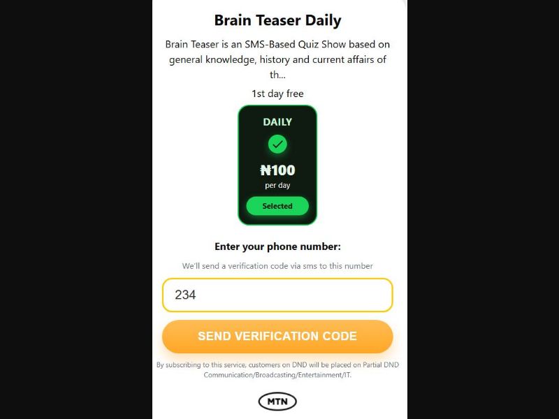 38565 - NG - [MOB] - BrainTeaser Evina - MTN - 2 Click