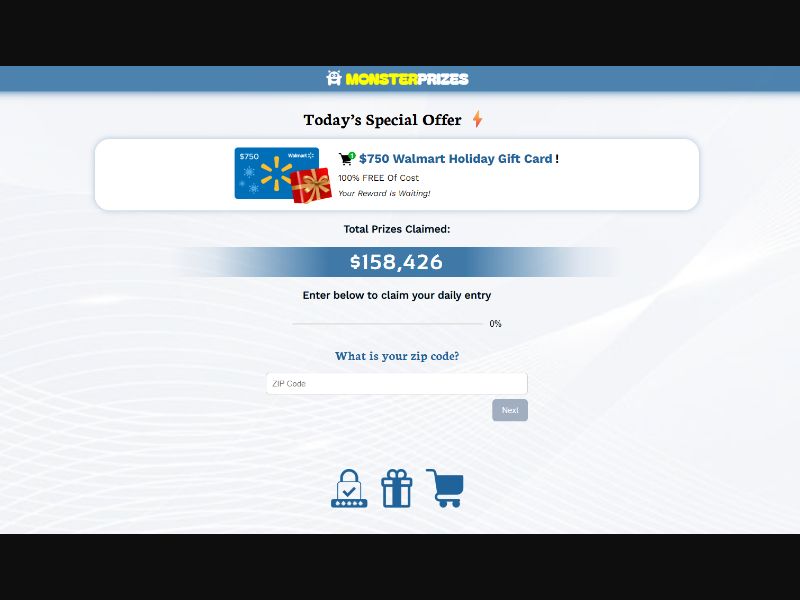 MonsterPrizes - $750 Walmart Holiday Gift Card - US