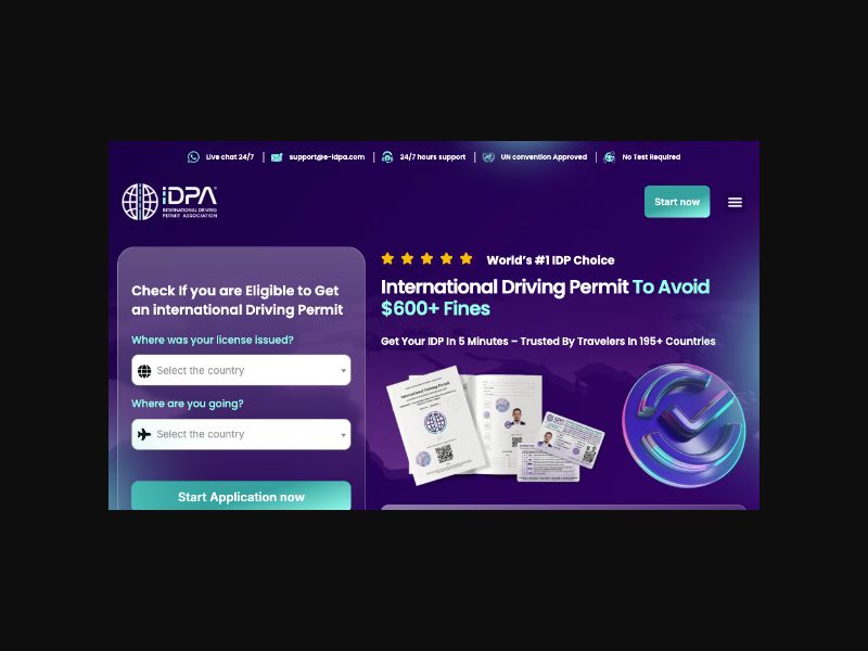 IDPA - International Driving Permit - CPS (US,UK,CA + more)