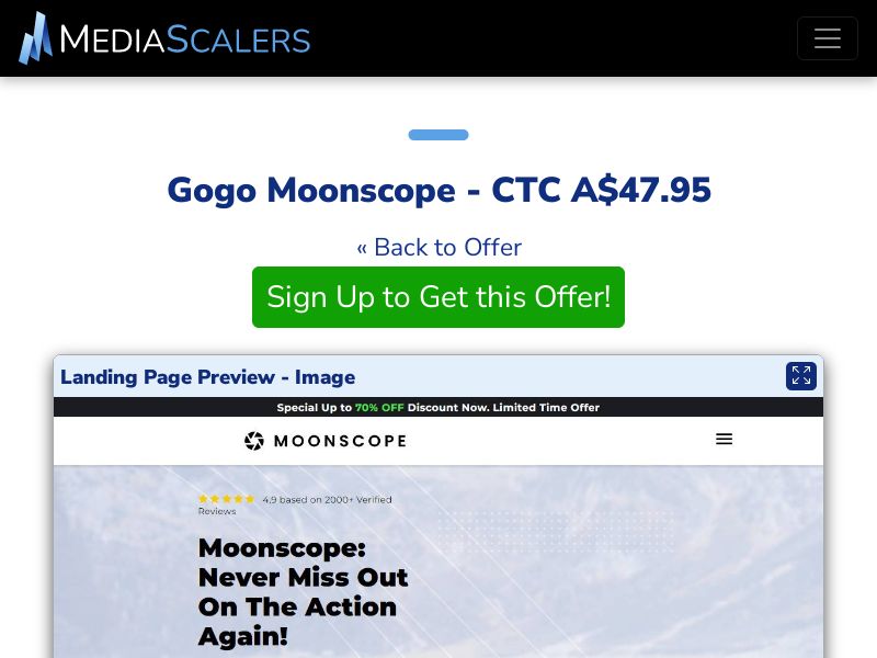 Gogo Moonscope - CTC A$47.95 {+Advertorial, DTC, Alt-Landers} (Event Tracking) [AU]