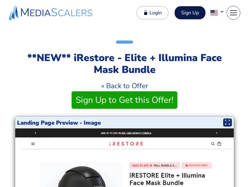 iRestore - Elite + Illumina Face Mask Bundle (Event Tracking) [US, DE, CA, AU, GB, FR, ZA, +70 More]