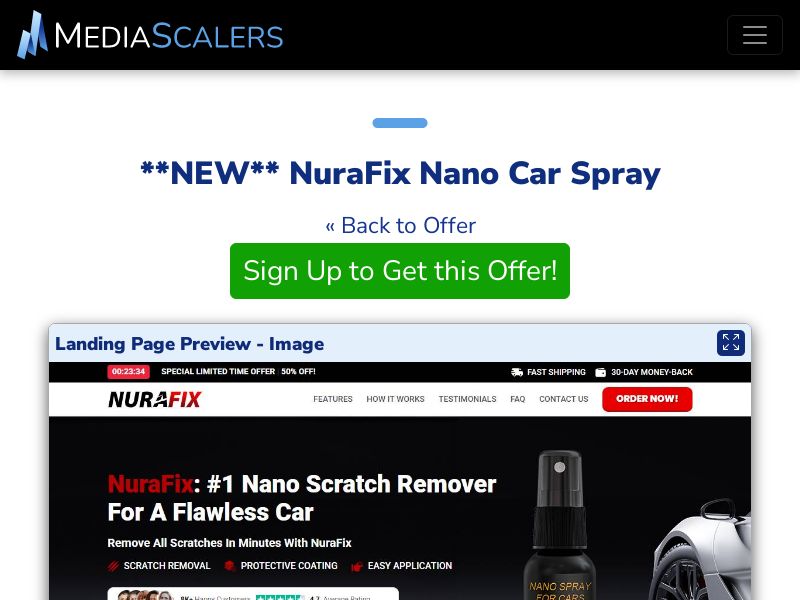 NuraFix Nano Car Spray {+DTC, Advertorial, Alt-Landers} [US, DE, CA, AU, GB, FR, IL, +236 More]