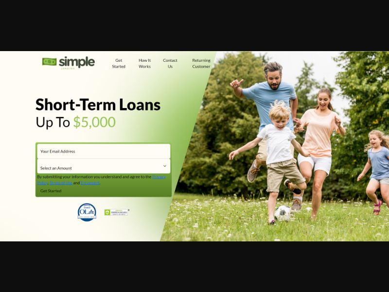 [WEB+MOB] Simple Lending (up to $5,000) /US RevShare [Approval Required]