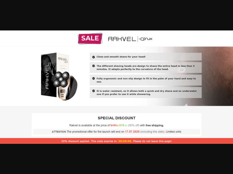 [WEB+MOB] Rakvel – Electric Shaver /International (112 GEOs) CPS *FB/TT/Google/Taboola Pixel* [Approval Required]