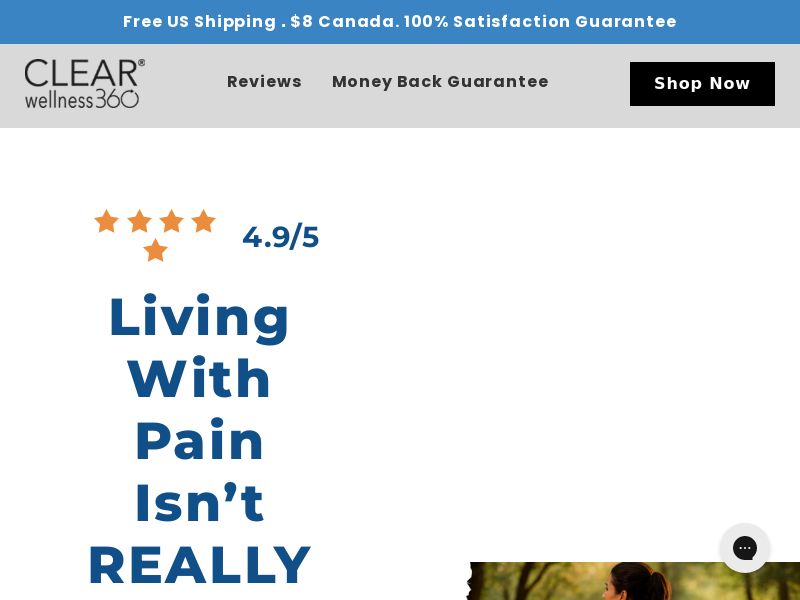 Clear Joint Support - Living With Pain Landing Page