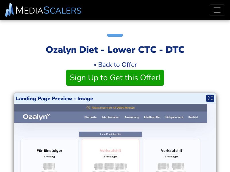 Ozalyn Diet - Lower CTC - DTC (Event Tracking) [DE, AT]