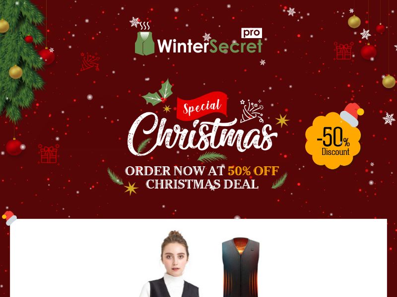 WinterSecret Pro - Heated Vest - Special 50% Off Christmas Lander - eCommerce - WW