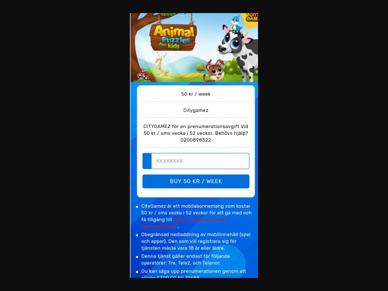 [MOB] OW - City Gamez /SE [Tele2] - PIN