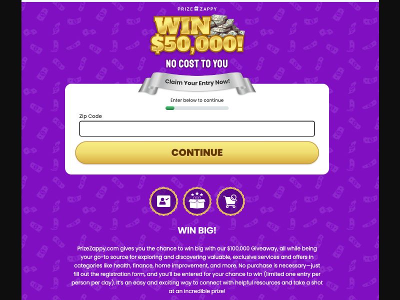 PrizeZappy Win $50k Giveaway (US)