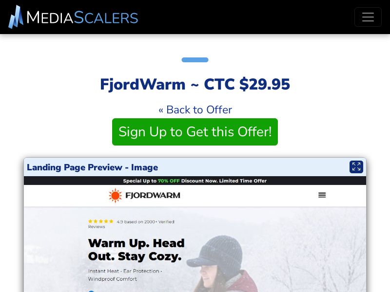 FjordWarm ~ CTC $29.95 {+DTC, Alt-Landers} (Event Tracking) [US]