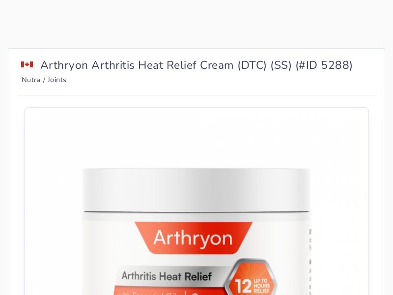 Arthryon Arthritis Heat Relief Cream (DTC) (SS)