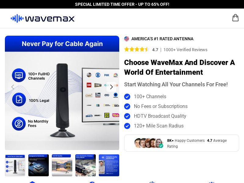 WaveMax Antenna - DTC [INTL] (Social,Banner,Native,Push,SEO,Search,Brand Bidding) - CPA
