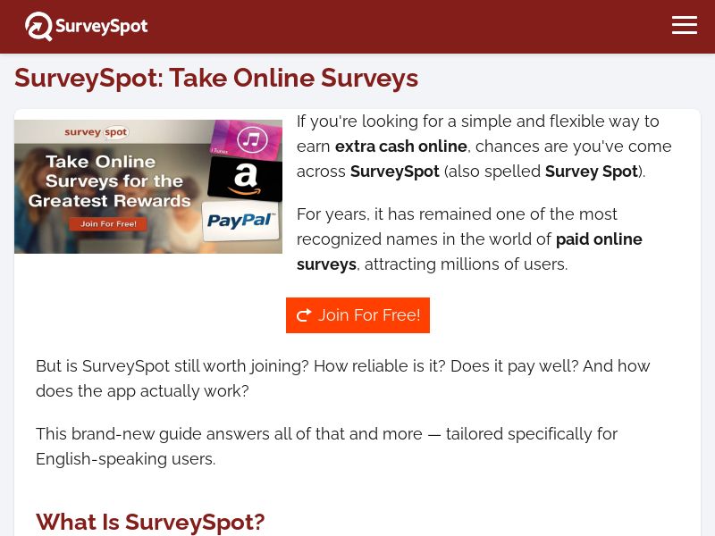 Top Survey Spot (Social) - Work From Home - CPA