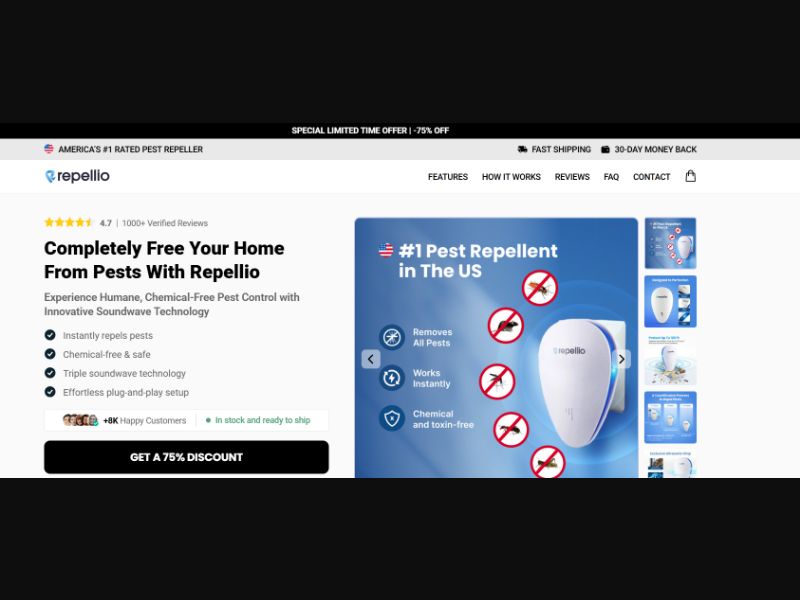 [WEB+MOB] Pest repeller sound - Repellio - CTC $39.95 /AU CPS