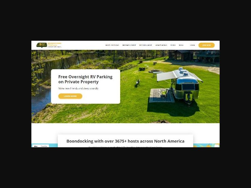 Boondockers Welcome - RV Camping - CPA (US)