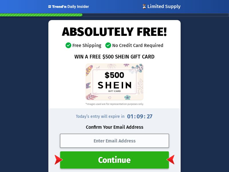TrendnDaily (Display traffic only) - $500 Shein Gift Card - US