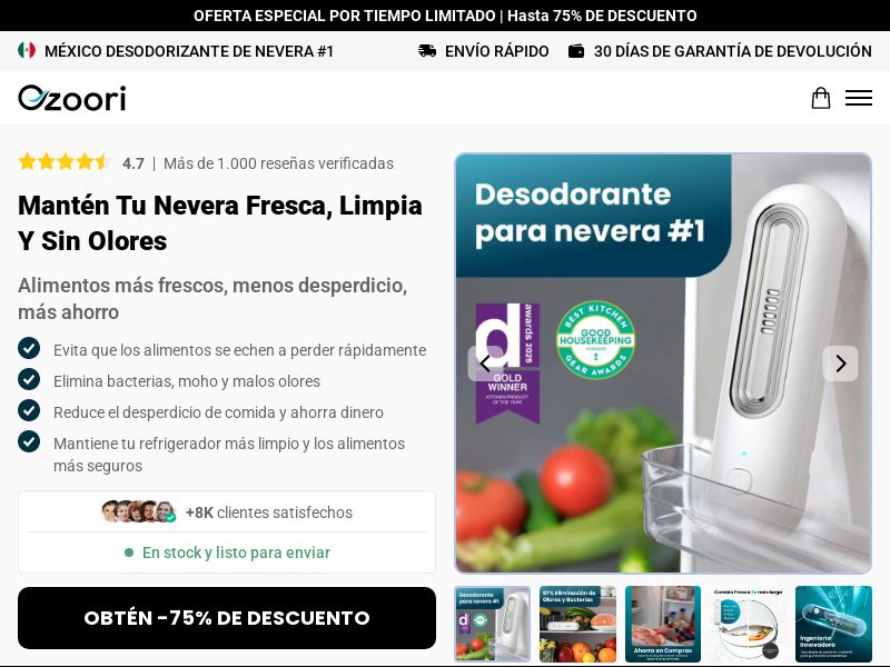 ! NEW OFFER - Ozoori Fridge Deodoriser [LATAM] (Social,Banner,Native,Push,SEO,Search,Brand Bidding) - CPA