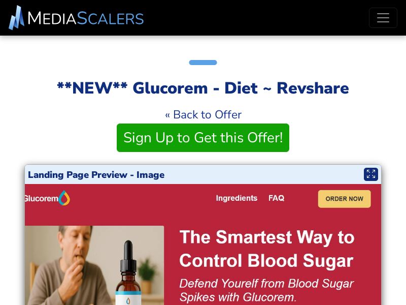 Glucorem - Diet ~ Revshare {+DTC, TSL} [US, DE, CA, AU, UK, FR, IL, +238 More]
