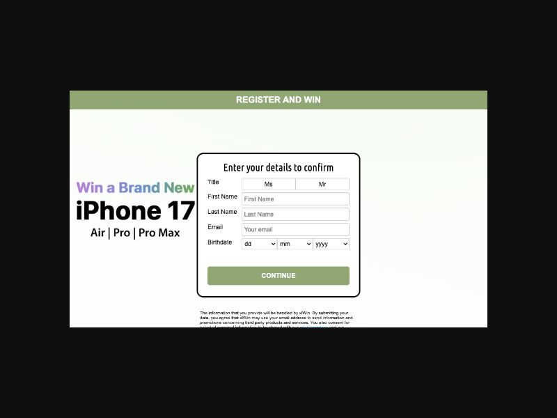 Win a iPhone 17 - SOI (AU)