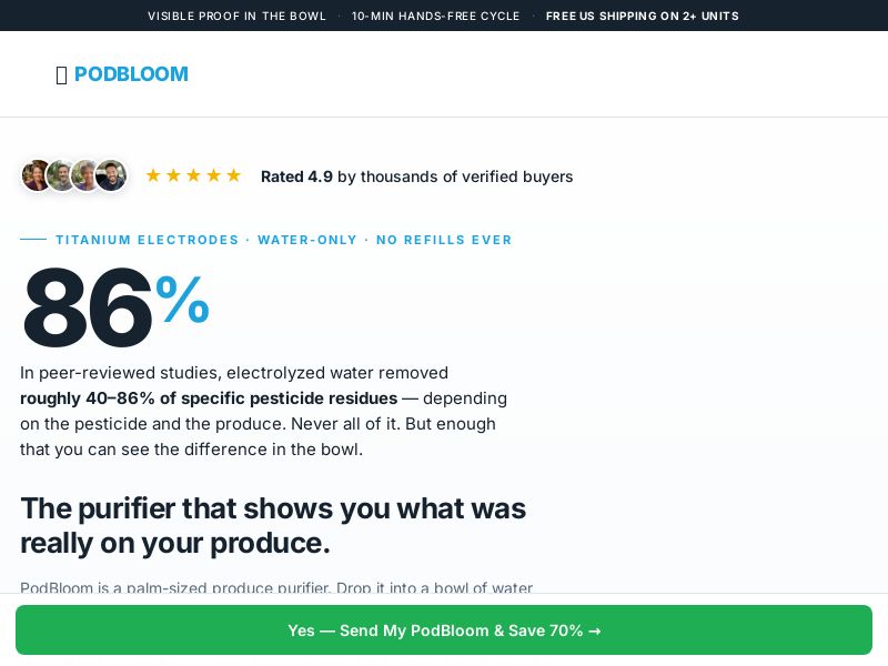 ! NEW OFFER - PodBloom Produce Cleaner [UK] (Social,Banner,Native,Push,SEO,Search,Brand Bidding) - CPA