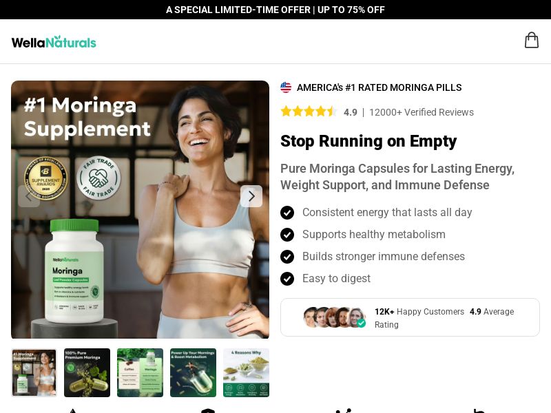! NEW OFFER - WellaNaturals Moringa Pills - DTC [INTL] (Social,Banner,Native,Push,SEO,Search,Brand Bidding) - CPA