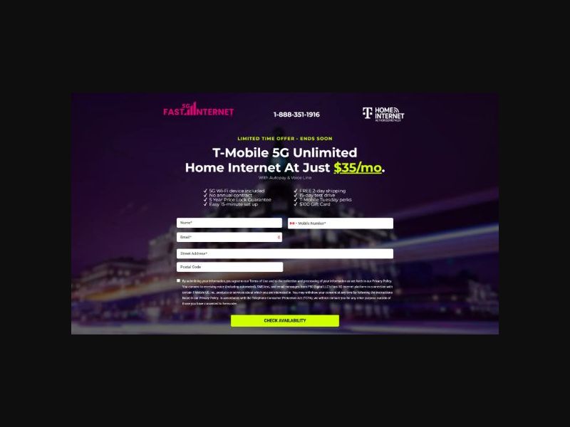 Fast5GInternet.com - T-Mobile - Email Only - CPL (US)