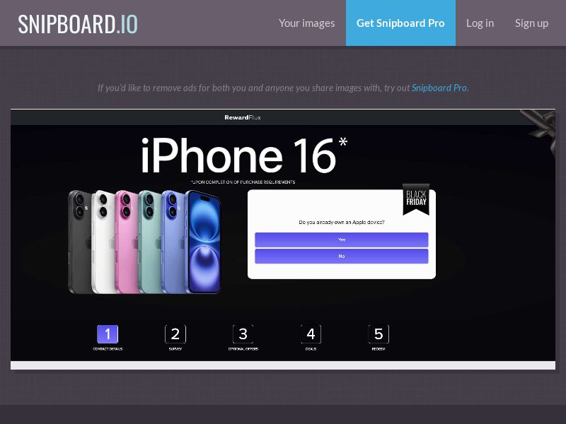 RewardFlux - iPhone 16 £1000 (BlackFriday) UK - SOI