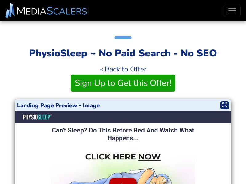PhysioSleep ~ No Paid Search - No SEO [US]