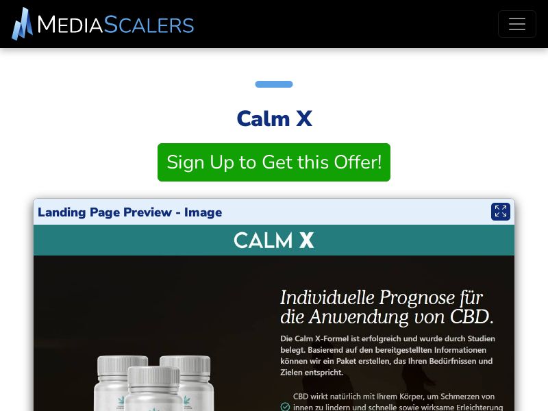 Calm X {+Advertorial, Alt-Landers, Quiz} (Event Tracking) [CH]