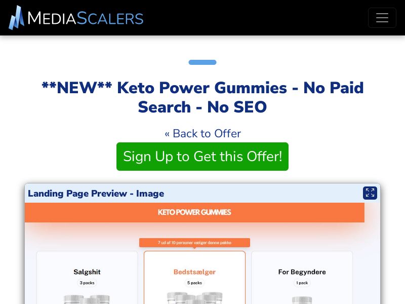 Keto Power Gummies - No Paid Search - No SEO {+Advertorial, DTC, Alt-Landers, Quiz} [DK]