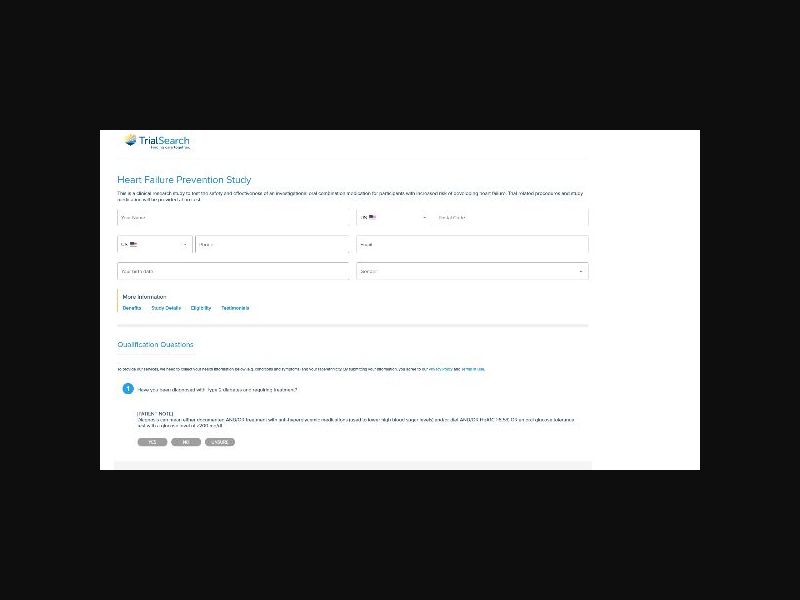 Clinical Trial Search - Heart Failure Prevention - CPS (US)