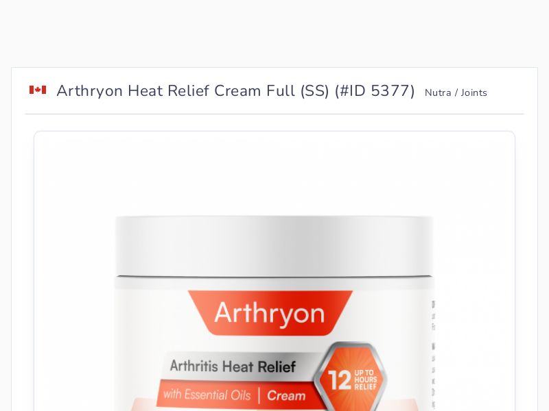 Arthryon Heat Relief Cream Full (SS)