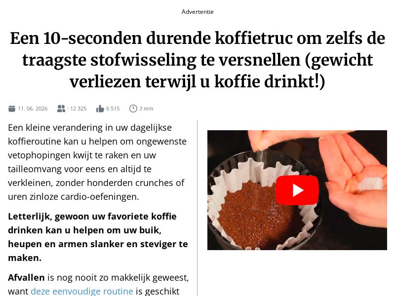 Slim Coffee Booster - VSL [NL,BE] (Social,Banner,Native,Push,SEO,Search,Brand Bidding) - CPA