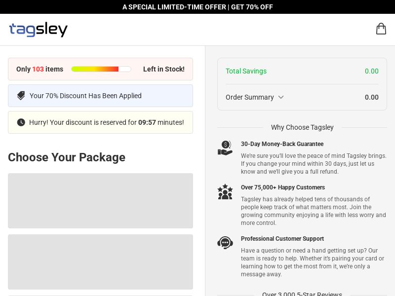 Tagsley Tracking Card SS - US/INTL
