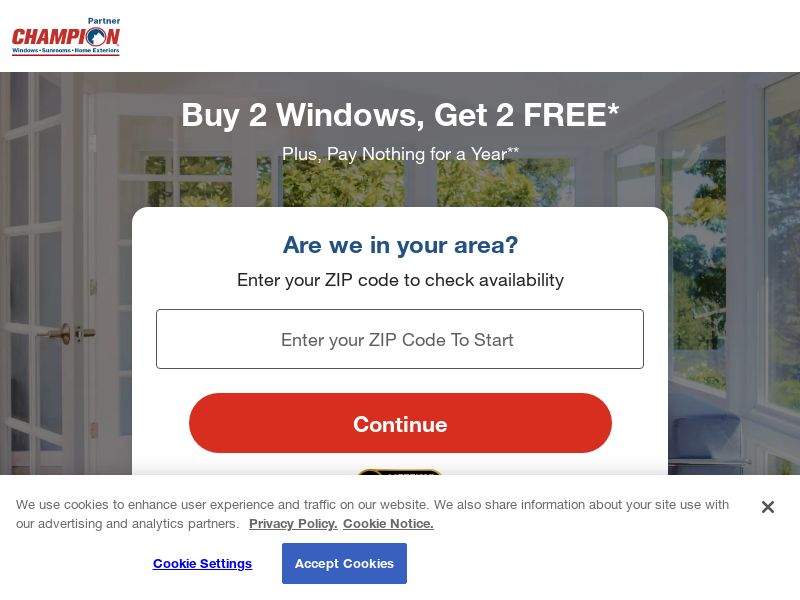 Champion Window Quotes - US - CPL - Placement required