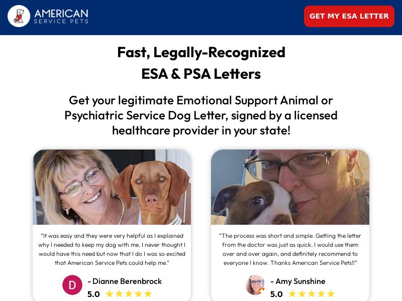American Service Pets - CPA - [US Only]