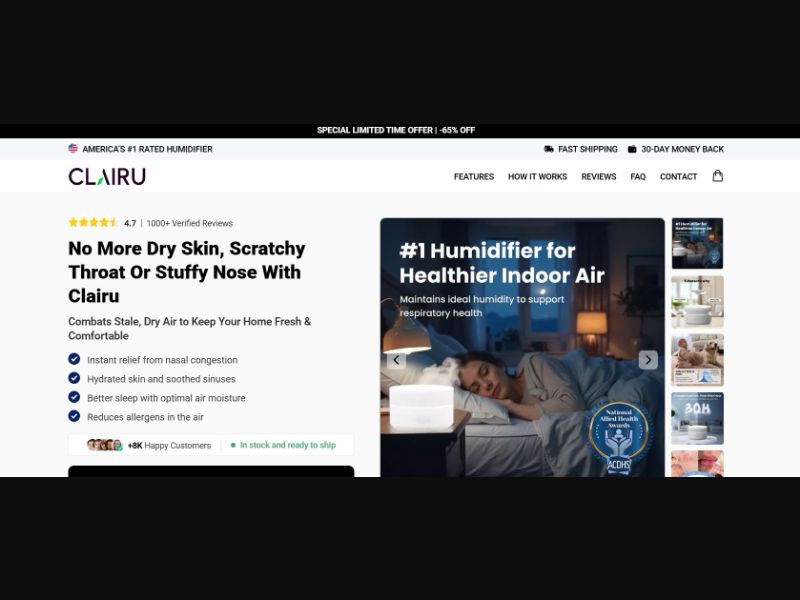 [WEB+MOB] Humidifier - Clairu - CTC$79.99 /CA CPS