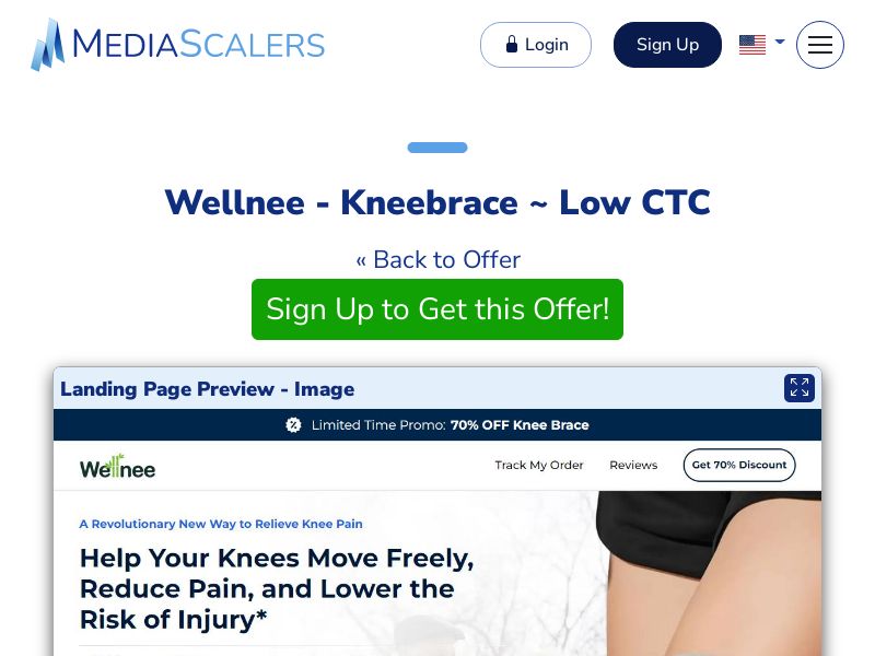 Wellnee - Kneebrace ~ Low CTC {+Advertorial, DTC, Alt-Landers} (Event Tracking) [US, DE, CA, AU, UK, FR, IL, +232 More]