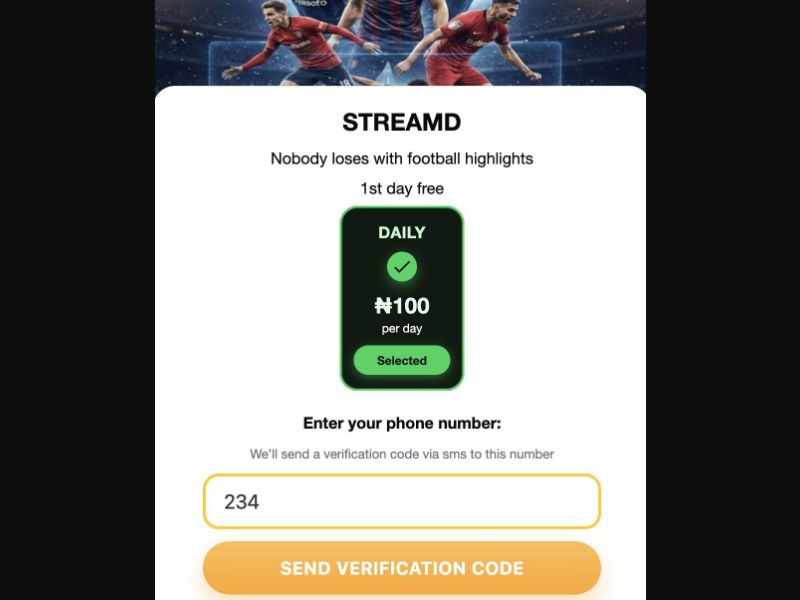 37572 - NG - [MOB] - StreamD Football (Evina) - MTN - 2 Click
