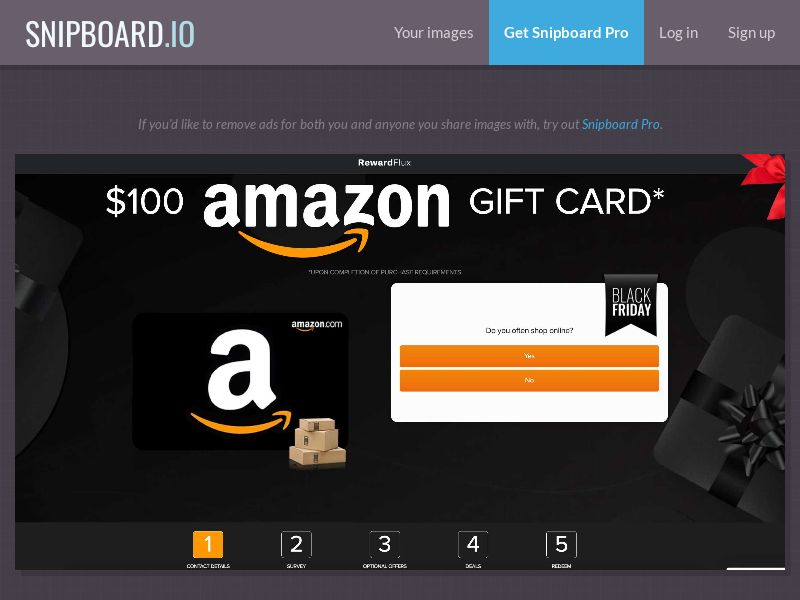 RewardFlux - Amazon $100 Giftcard (BlackFriday) AU - SOI