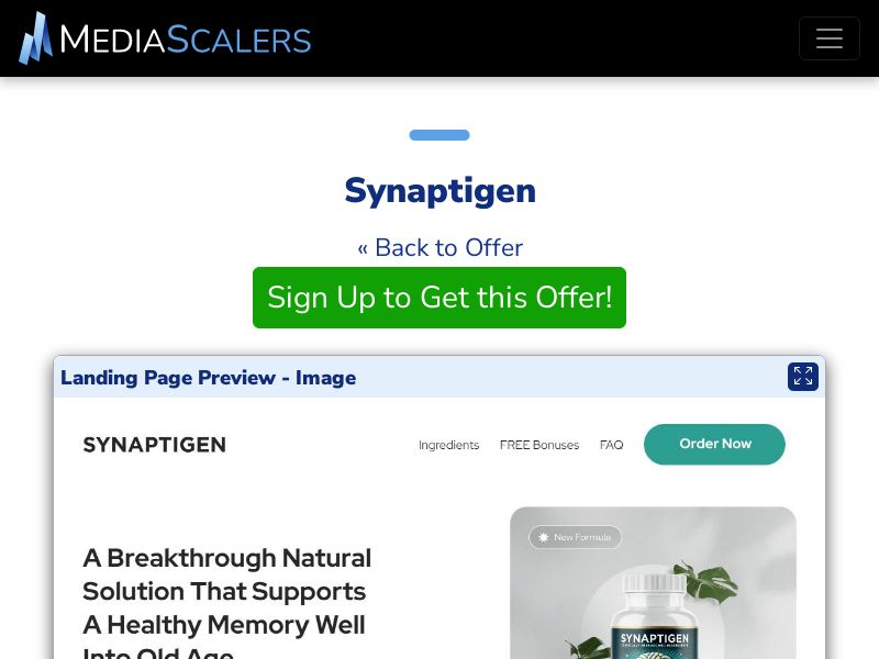 Synaptigen {+DTC, TSL, VSL} [US, CA, AU, UK, NZ, IE]