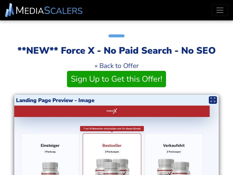 Force X - No Paid Search - No SEO {+DTC, Alt-Landers} [DE, AT]
